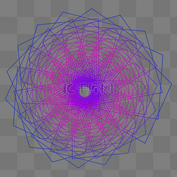 不规则线条花图片_梦幻渐变线条科技花朵
