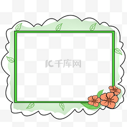 绿色的框图片_绿色的花朵的边框