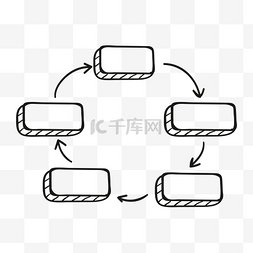 商务ppt矢量图片_手写风PPT流程图元素