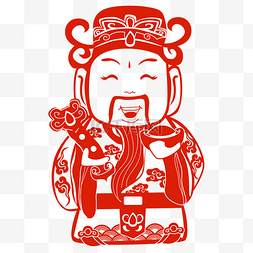 福神素描图片_新年福神剪纸矢量图