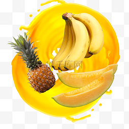 香蕉喷溅图片_喷溅果汁水果