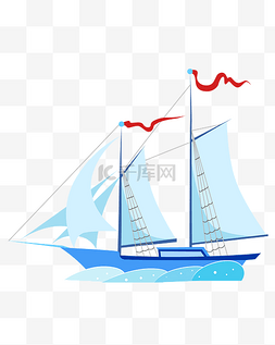 出海经商图片_蓝色的帆船