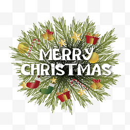 手写圣诞艺术字体图片_holly圣诞节快乐冬青松树装饰svg字
