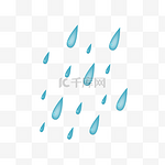 Q版卡通雨滴下雨