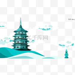 湖畔图片_杭州雷峰塔