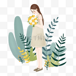 渐弥散心图片_春游踏青花束插画