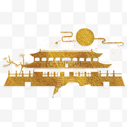古典建筑中国图片_金色传统古典建筑