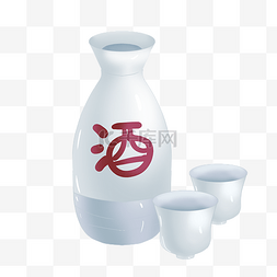 饮品酒水图片_白色酒瓶酒杯白酒