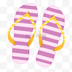 粉粉的拖鞋图片_夏天海滩沙滩可爱手绘凉鞋拖鞋免