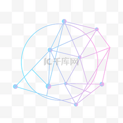 简约渐变不规则线条图形