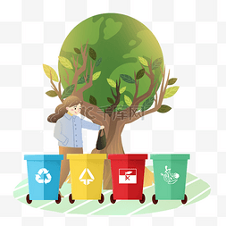 垃圾分类爱护地球环境素材