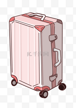 夏日旅游粉色行李箱