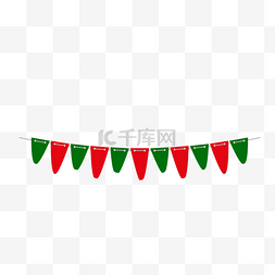 绿色吊旗图片_圣诞节红绿色挂旗