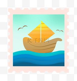 帆船海鸥邮票