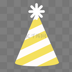 生日可爱素材图片_黄色创意纹理生日帽元素