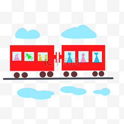 红色火车交通