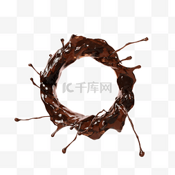 咖啡可乐图片_圆环咖啡液体飞溅3d元素