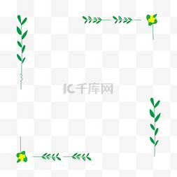 线框图图片_矢量植物树叶花朵线框