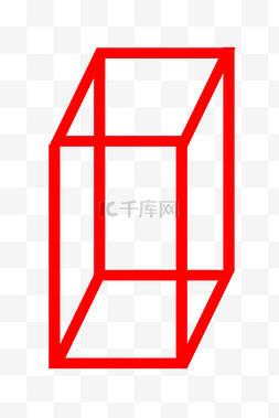 红色立体长方形