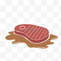 美味多汁的烤肉插画
