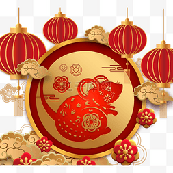 中国元素正红图片_2020农历新年庆典新年快乐