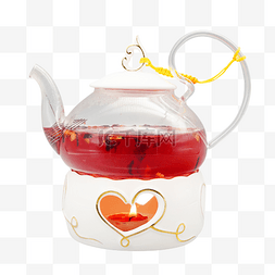 玻璃茶壶玫瑰茶