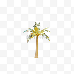 黄色锯齿热带椰子树元素