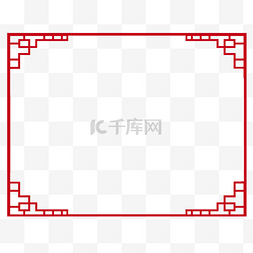 国潮边框图片_红色中国风线框