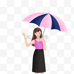 卡通打伞的女孩图片_打伞的女孩