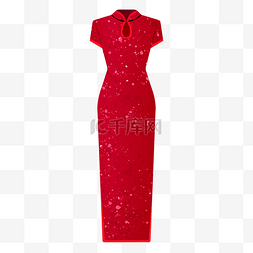 红色旗袍礼服
