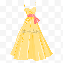 婚礼黄色美丽吊带裙