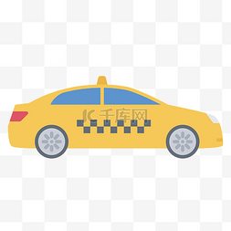 一辆黄色出租车插图