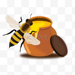 蜜蜂蜜罐昆虫矢量图
