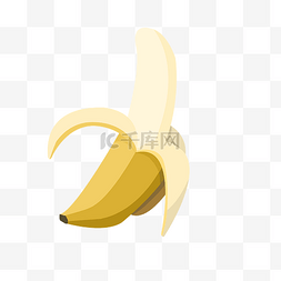 剥开香蕉图片_剥开水果香蕉插画
