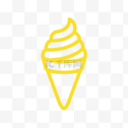 黄色冰淇淋卡通图片_卡通手握冰淇淋图标免扣图