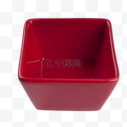 红色方形塑料碗