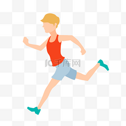 长跑运动员图片_扁平跑比步运动员