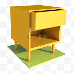 手绘家具柜子图片_C4D床头柜木质柜子