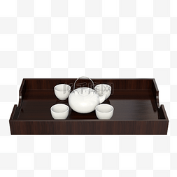 木制茶壶图片_茶杯茶具托盘