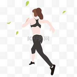 健身跑步运动女孩