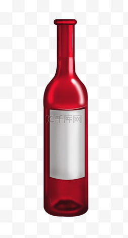 红色红酒瓶图片_玻璃容器红酒瓶子