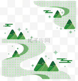 国潮风纹云图片_端午节粽子底纹