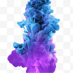 蓝紫色飘逸抽象烟雾