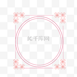 中国风花纹线条图片_红色中国风花纹简约线条边框