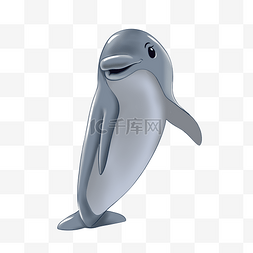 卡通海底动物海豚