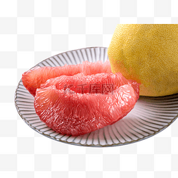 白色水果盘子图片_美食白色盘子里柚子