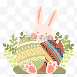 可爱风格复活节彩蛋兔子元素