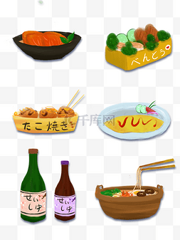 日式特色图片_日本特色美食手账贴纸