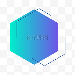 电商风渐变图片_蓝色渐变风六边形图案