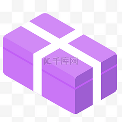 紫色的卡通盒子